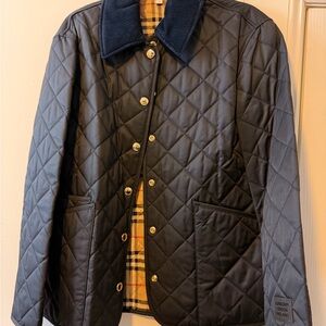 Burberry Women's Quilted Reversible Jacket - Midnight Blue